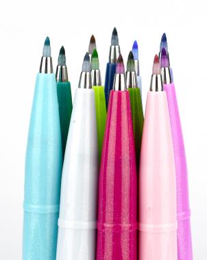 Pentel ecsettoll kalligrafikus hajlékony hegyű Brush Sign Pen 4 db-os - vpink, vkék, skék, vzö