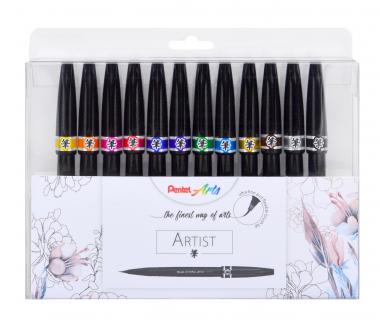 Pentel ecsettoll vékony Brush Sign Pen Artist 12 db-os