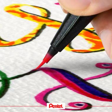 Pentel ecsettoll vékony Brush Sign Pen Artist - lila