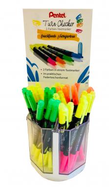 Pentel szövegkiemelő kétvégű kétszínű 1,0- 3,5 mm 30 db-os töltött display