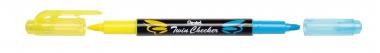 Pentel szövegkiemelő kétvégű kétszínű - citromsárga/világoskék
