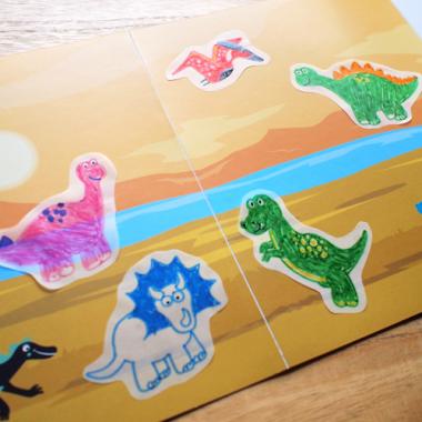 Stick\'n füzet átrajzoláshoz - Jurassic World, 203x150 mm, 30 lap - fehér