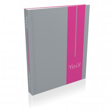 YourBook Kemény kötésű füzet A4 inverz vonalas  ezüst szürke - pink 100 lap