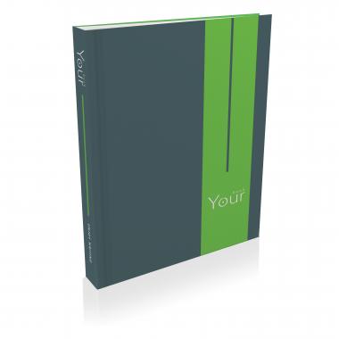 YourBook Kemény kötésű füzet A4 inverz vonalas grafit szürke - lime zöld 100 lap