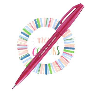 Pentel ecsettoll kalligrafikus hajlékony hegyű Brush Sign Pen - burgundi