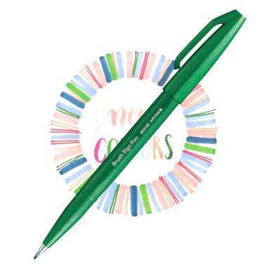 Pentel ecsettoll kalligrafikus hajlékony hegyű Brush Sign Pen - zöld
