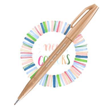 Pentel ecsettoll kalligrafikus hajlékony hegyű Brush Sign Pen - világosbarna