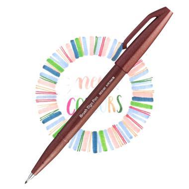 Pentel ecsettoll kalligrafikus hajlékony hegyű Brush Sign Pen - barna