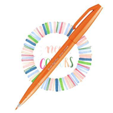 Pentel ecsettoll kalligrafikus hajlékony hegyű Brush Sign Pen - narancssárga