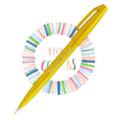 Pentel ecsettoll kalligrafikus hajlékony hegyű Brush Sign Pen - citromsárga