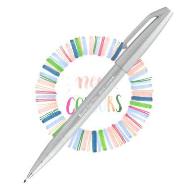 Pentel ecsettoll kalligrafikus hajlékony hegyű Brush Sign Pen - világosszürke