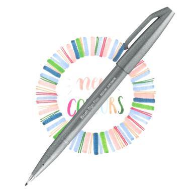 Pentel ecsettoll kalligrafikus hajlékony hegyű Brush Sign Pen - szürke