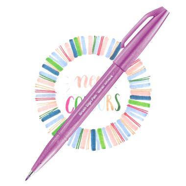 Pentel ecsettoll kalligrafikus hajlékony hegyű Brush Sign Pen - mályvapink