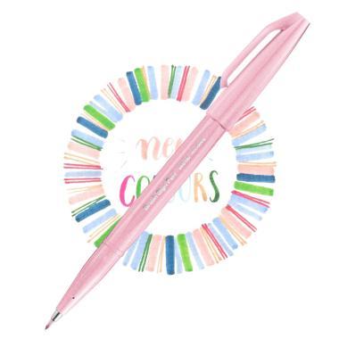 Pentel ecsettoll kalligrafikus hajlékony hegyű Brush Sign Pen - világospink