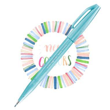 Pentel ecsettoll kalligrafikus hajlékony hegyű Brush Sign Pen - halványkék