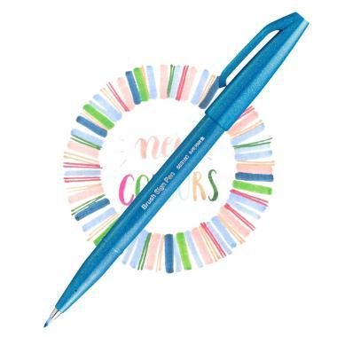 Pentel ecsettoll kalligrafikus hajlékony hegyű Brush Sign Pen - világoskék