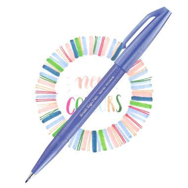 Pentel ecsettoll kalligrafikus hajlékony hegyű Brush Sign Pen - kékibolya