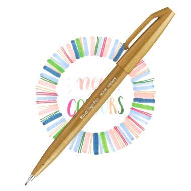 Pentel ecsettoll kalligrafikus hajlékony hegyű Brush Sign Pen - napsárga