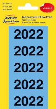 Avery fedő címkék - 60 x 24 mm 2022 évszám