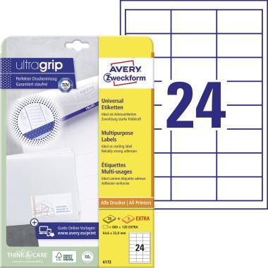 Avery univerzális címke - fehér 64,6 x 33,8 mm