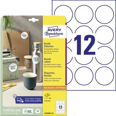 Avery körcímke 60mm visszaszedhető 10 ív