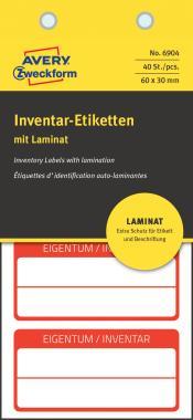 Avery öntapadó önlamináló leltárcímke 60 x 30 mm - piros