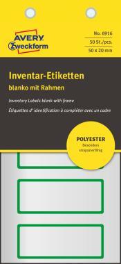 Avery öntapadó ezüst poliészter fólia leltárcímke 50 x 20 mm -zöld