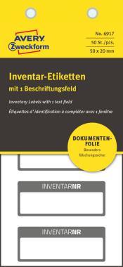 Avery öntapadó leszedhetetlen leltárcímke 50 x 20 mm 1 mező - feket