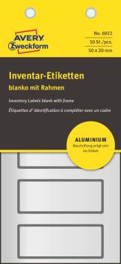 Avery öntapadó leltárcímke aluminium fóliából 50 x 20 mm - fekete