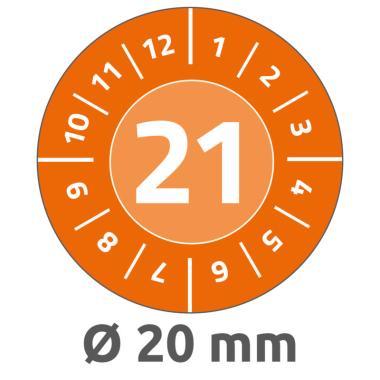 Avery eltávolíthatatlan öntapadó plakett 2021 év-hónapokkal Ø 20 mm - piros