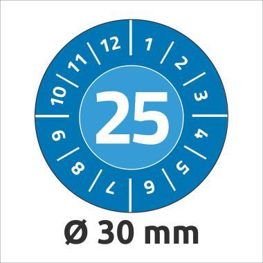 Avery időjárásálló öntapadó plakett Vinyl 2025 év-hónapokkal 30mm - kék