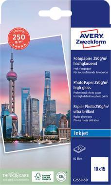 Avery prémium minőségű magasfényű fotópapír 250g - os 10x15cm