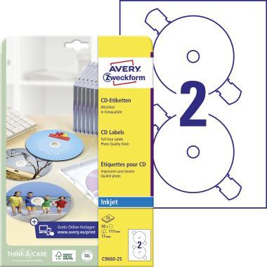 Avery fényes öntapadó CD címke 117 mm