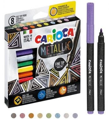 Carioca filctoll metál színekben 8 db-os