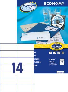Europe100 univerzális etikett 105 x 42,3 mm