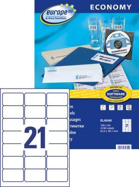 Europe100 univerzális etikett 63,5 x 38,1 mm,