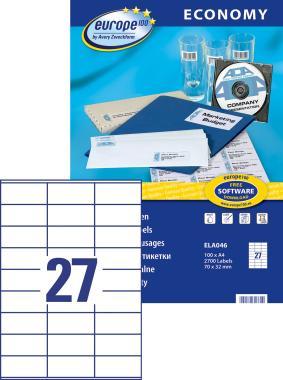Europe100 univerzális etikett 70 x 32 mm