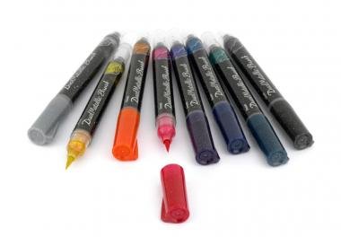 Pentel ecsettoll Dual Metallic - kék + metálzöld