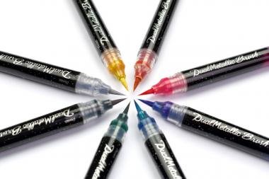 Pentel ecsettoll Dual Metallic - kék + metálzöld