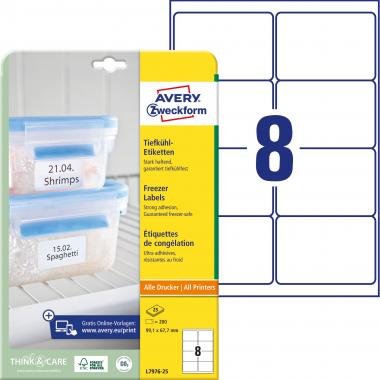 Avery fagyasztó címke 99,1 x 67,7 mm - fehér