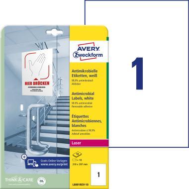 Antimikrobiális visszaszedhető fóliacímke 210x297mm fehér