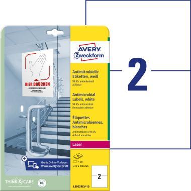 Antimikrobiális visszaszedhető fóliacímke 210x148mm fehér