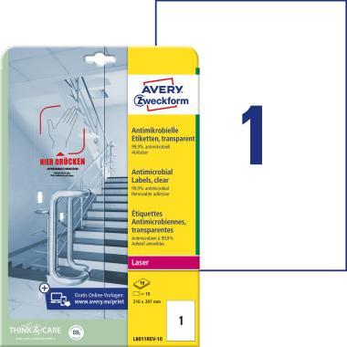 Antimikrobiális fóliacímke visszaszedhető 210x297mm átlátszó