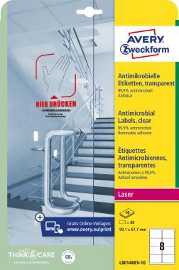 Antimikrobiális fóliacímke visszaszedhető 99,1 x 67,7 mm átlátszó