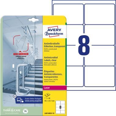 Antimikrobiális fóliacímke visszaszedhető 99,1 x 67,7 mm átlátszó