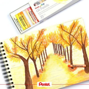 Pentel olajpasztell kréta fluoreszkáló 6 db-os szett