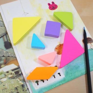 Stick\'n öntapadó jegyzettömb tangram 7x150 lap - neon színek
