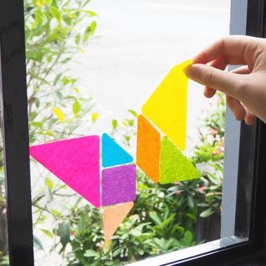 Stick\'n öntapadó jegyzettömb tangram 7x150 lap - neon színek
