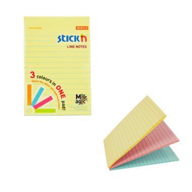 Stick'n öntapadó jegyzettömb Magic Pad vonalas 150x101 mm, 3x90 lap - pasztell színek
