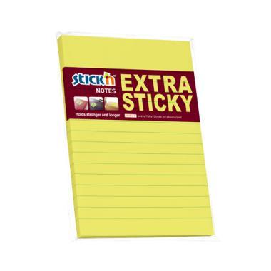 Stick'n öntapadó jegyzettömb vonalazott Extra Sticky 150x101 mm, 90 lap - neon sárga